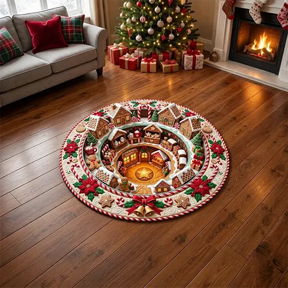 🎄 Christmas Gnome Optical Illusion Round Rug | Fun Festive Home Decor Must‐Have⭐🏠🎁