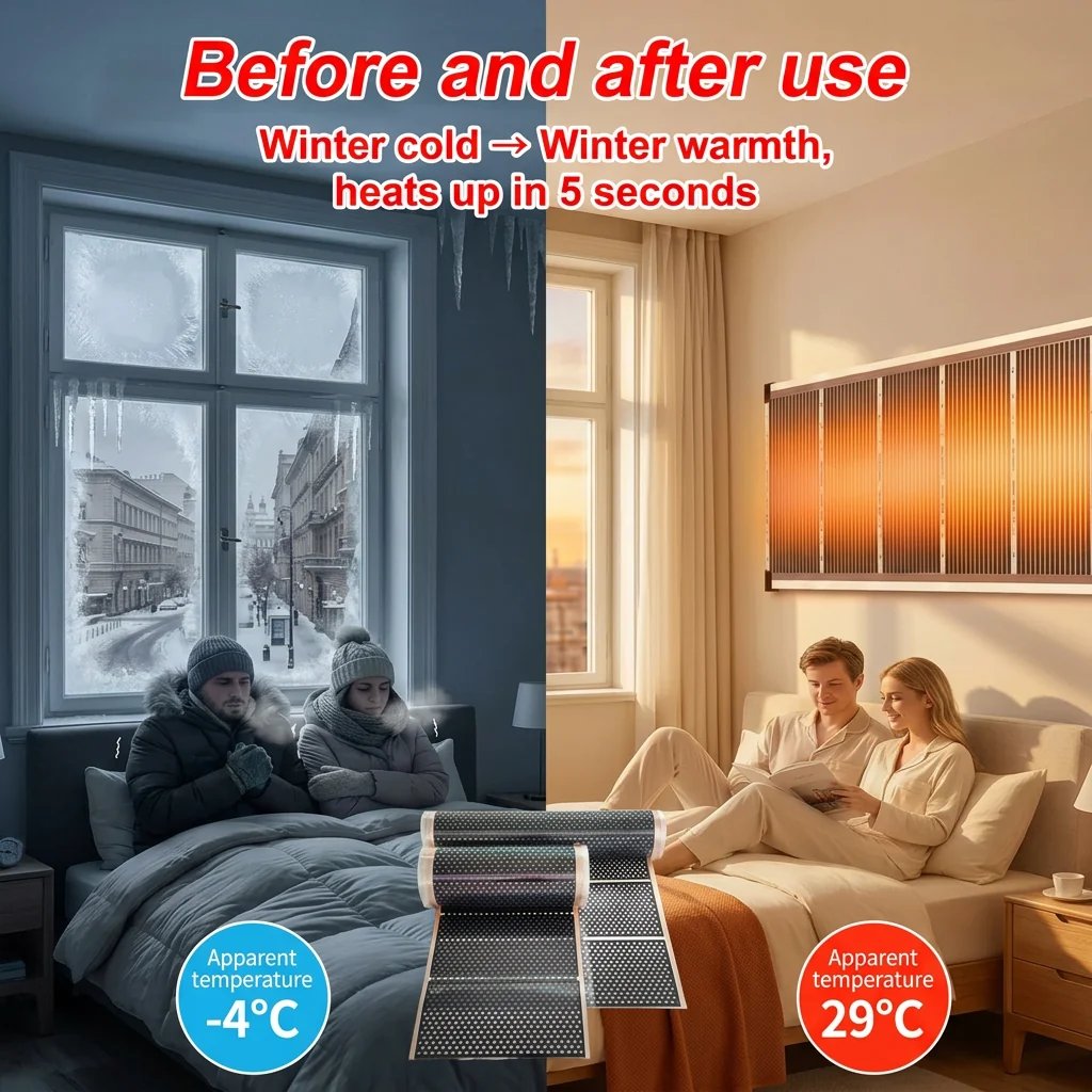 🔥3-Second Rapid Heating Honeycomb Graphene Far-Infrared Ceramic Wall Heater – Low Noise & Energy Efficient Indoor Wall Mount Heater