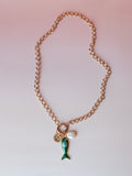 Blue Wishes Charm Necklace - Gold