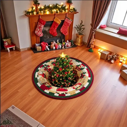 🎄 Christmas Gnome Optical Illusion Round Rug | Fun Festive Home Decor Must‐Have⭐🏠🎁