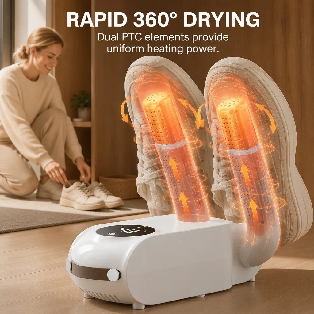 👟 Foldable Shoe Dryer with Smart Timer and UV Light