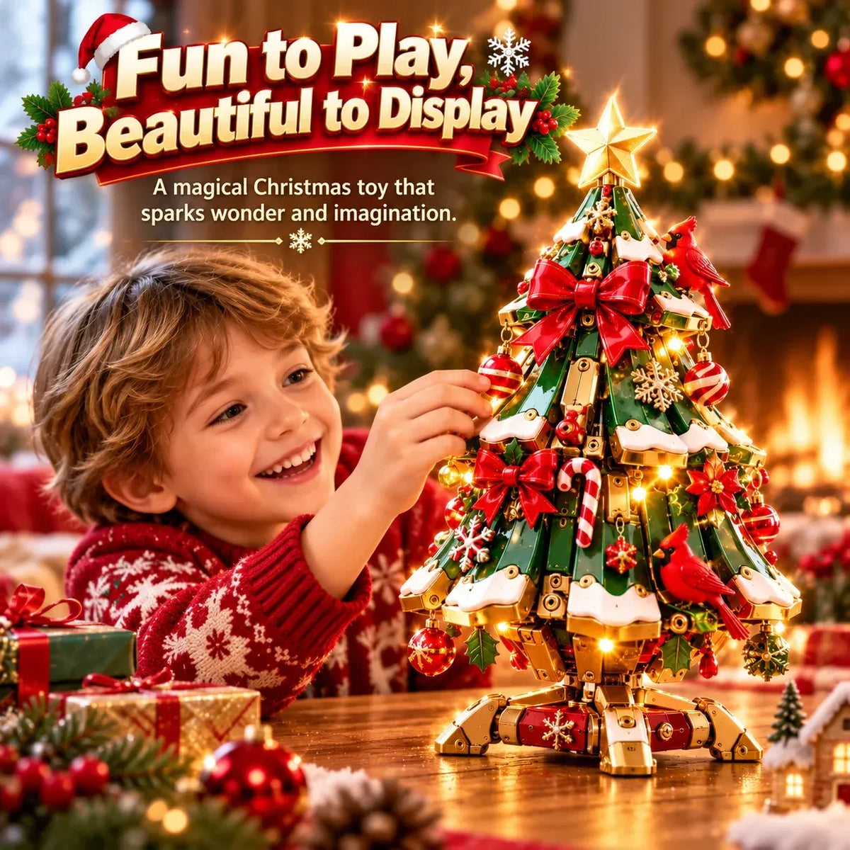 🔥 LAST DAY 49% OFF 🔥 Egg-to-Christmas TreeTM Magical Transforming Toy – Cardinal Christmas Tree Holiday Gift 🎄🎁✨