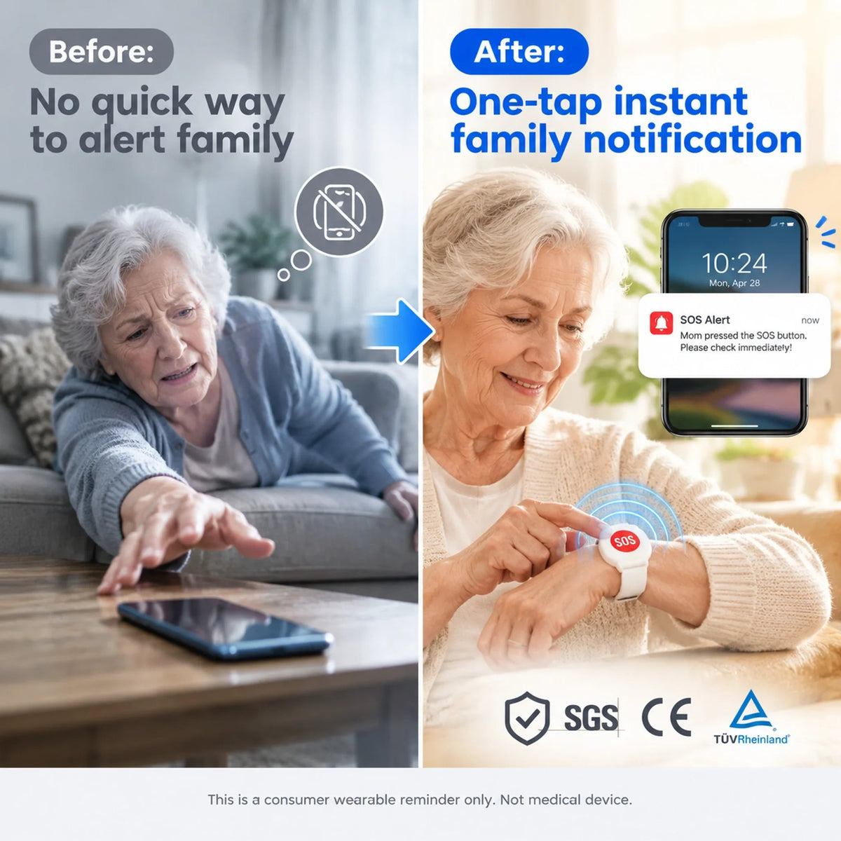 🔥🎁 Half-price offer: Safeguard the elderly—SOS emergency call wristband for seniors. 🆘