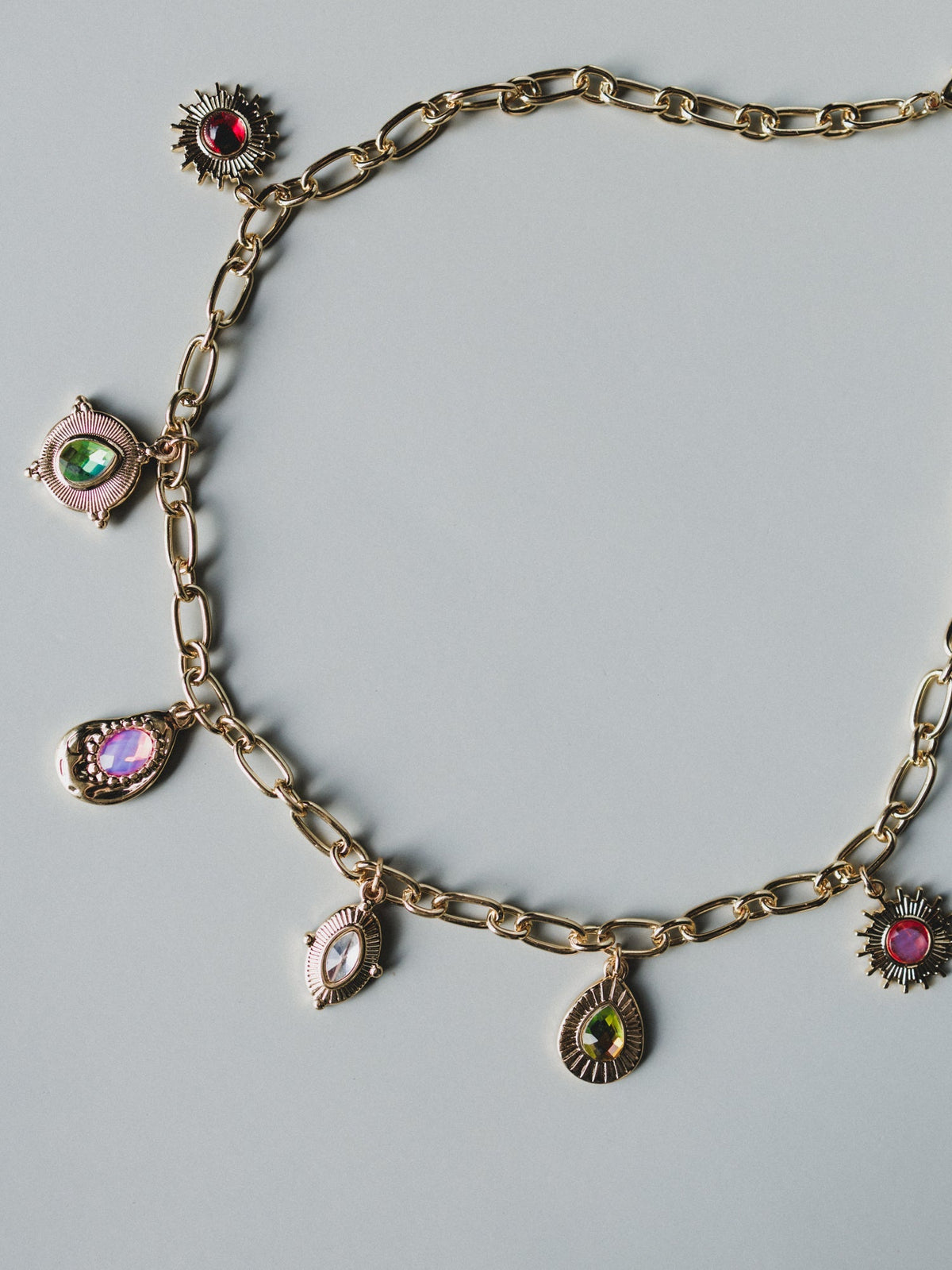 Jewel Charm Necklace - Multi