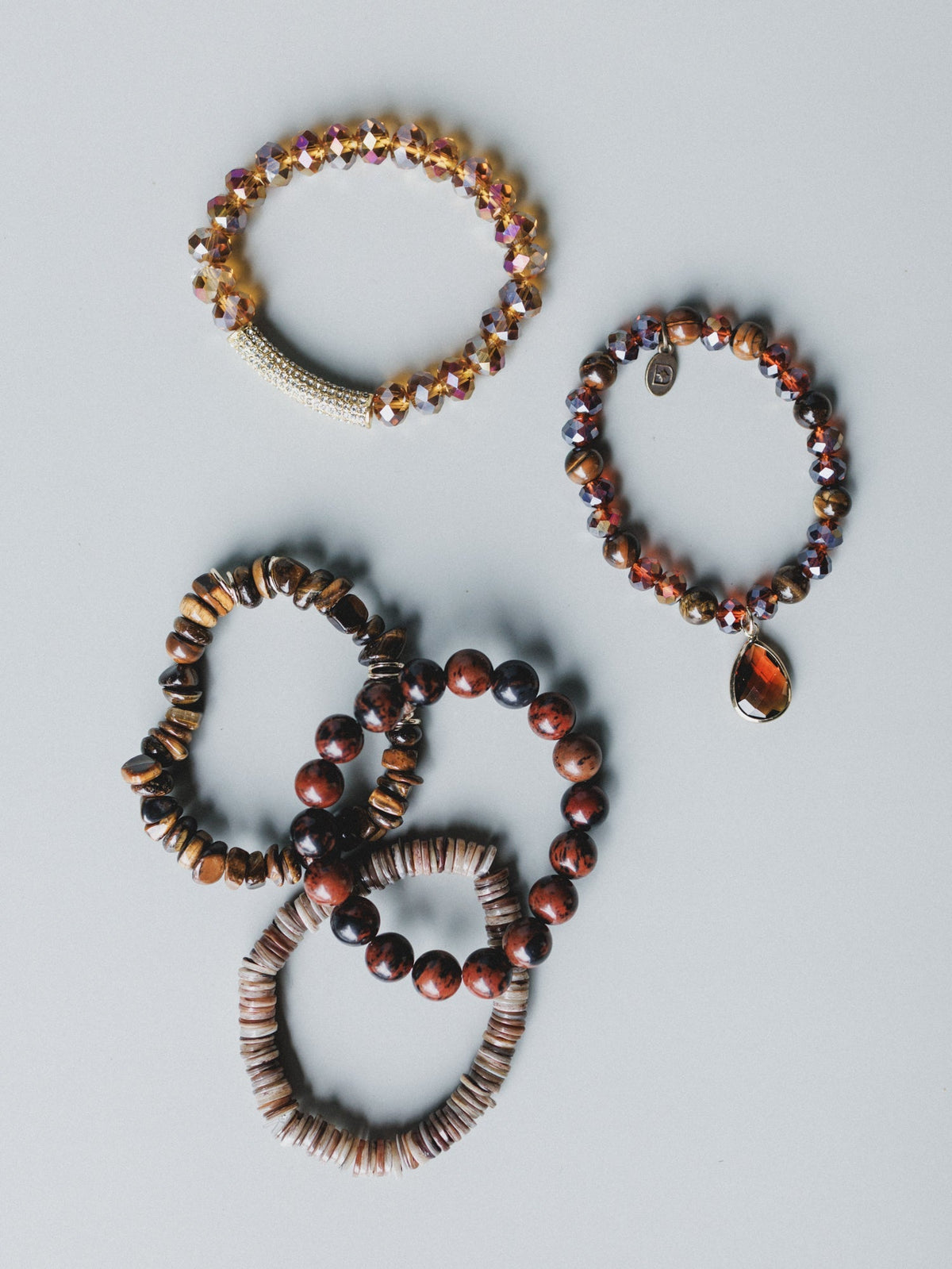 June Beaded Bracelets - Burgundy
