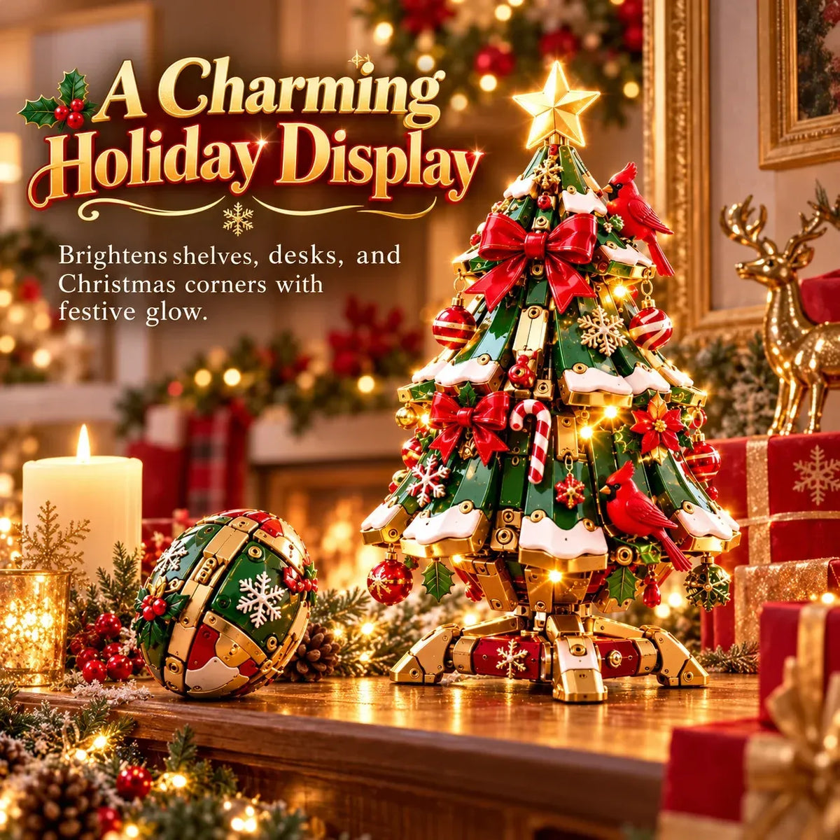🔥 LAST DAY 49% OFF 🔥 Egg-to-Christmas TreeTM Magical Transforming Toy – Cardinal Christmas Tree Holiday Gift 🎄🎁✨