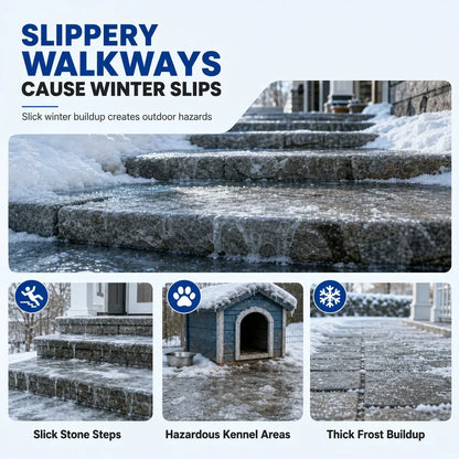 Outdoor De-Icing & Snow Melting Spray – pet-safe, dissolves frost on contact. Clear steps, walkways & patios fast! 🛡️✅