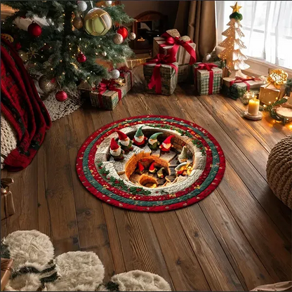 🎄 Christmas Gnome Optical Illusion Round Rug | Fun Festive Home Decor Must‐Have⭐🏠🎁