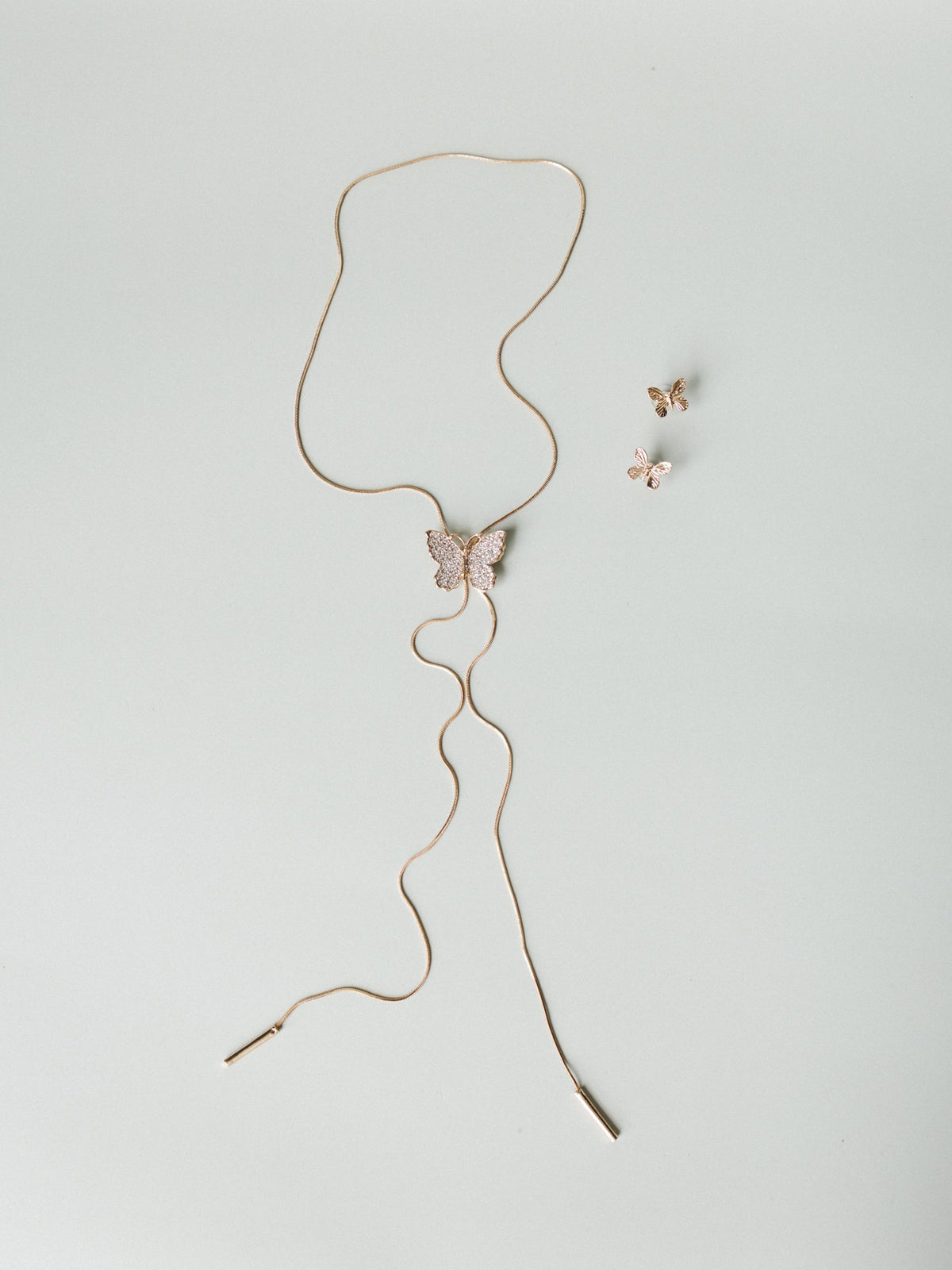 Butterfly Kisses Necklace & Earring Set - Gold