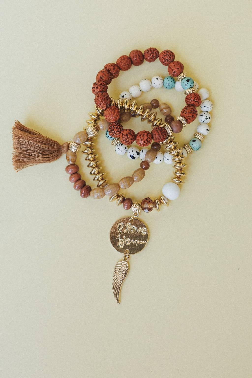 Golden Verse Bracelet Set - Brown