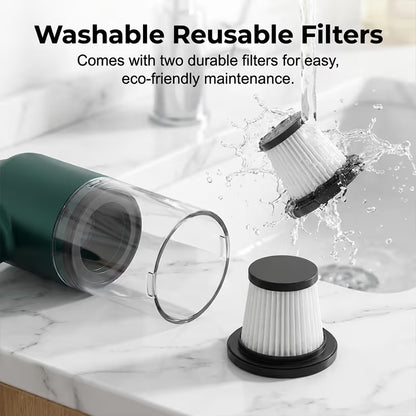 10000Pa Cordless Handheld Vacuum – Washable Filter & Multi-Nozzle Kit