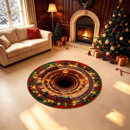 🎄 Christmas Gnome Optical Illusion Round Rug | Fun Festive Home Decor Must‐Have⭐🏠🎁