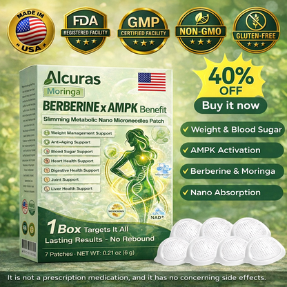 Official Store| Alcuras™🧑‍⚕️ Moringa × Berberine × AMPK 8-Benefit Slimming & Metabolic Nano Microneedle Patch 🇺🇸  Just once a day · Visible changes in 7 days  ✅ For obesity, loose skin, diabetes, sleep apnea, joint issues, and more