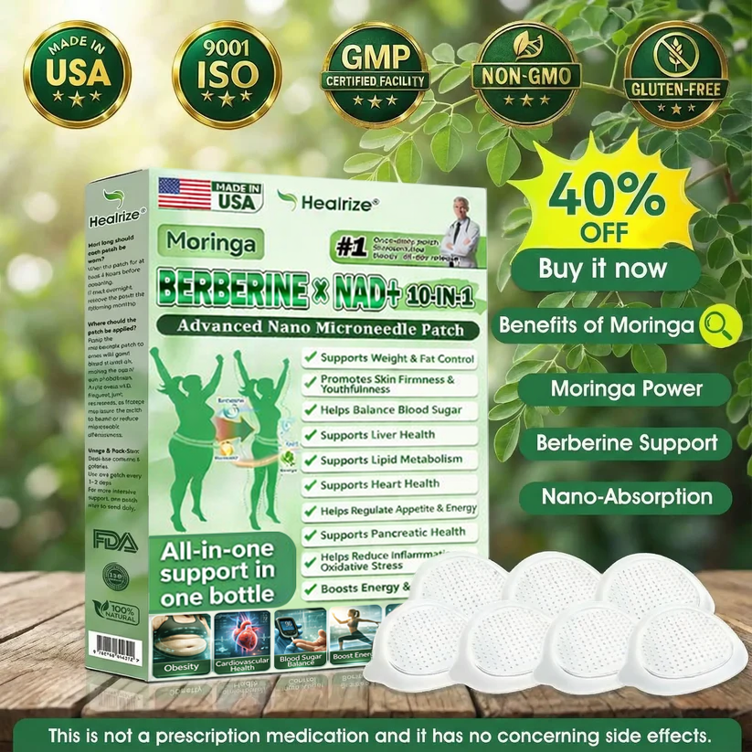 🇺🇸 𝐎𝐟𝐟𝐢𝐜𝐢𝐚𝐥 𝐔𝐒 𝐒𝐭𝐨𝐫𝐞🧑‍⚕️ | 🩺 𝐇𝐞𝐚𝐥𝐫𝐢𝐳𝐞® Moringa · Berberine × NAD+ 𝟏𝟎-𝐢𝐧-𝟏 𝐀𝐝𝐯𝐚𝐧𝐜𝐞𝐝 𝐍𝐚𝐧𝐨 𝐌𝐢𝐜𝐫𝐨𝐧𝐞𝐞𝐝𝐥𝐞 𝐏𝐚𝐭𝐜𝐡 🔥